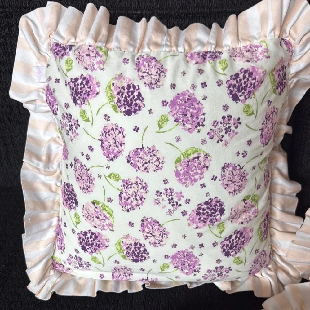 Floral Ruffled Throw Pillows (3)